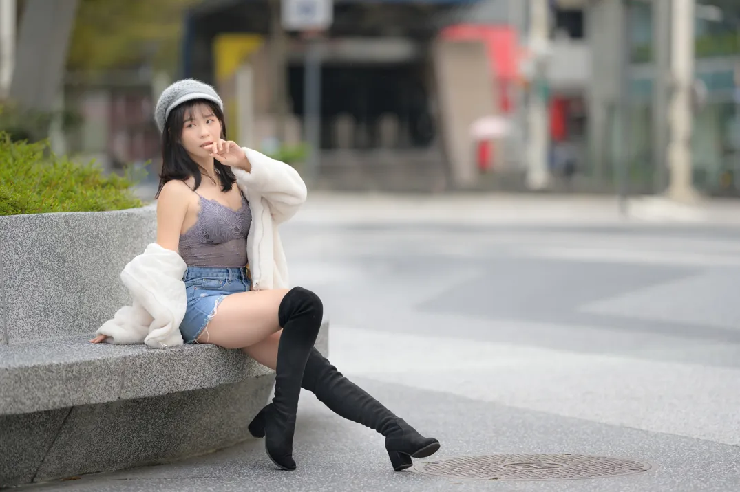 [Mzsock] NO.215 YoYo denim shorts and boots street photography#[105P]-105